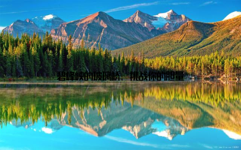 碧峰峡的玻璃桥, 挑战你的胆量